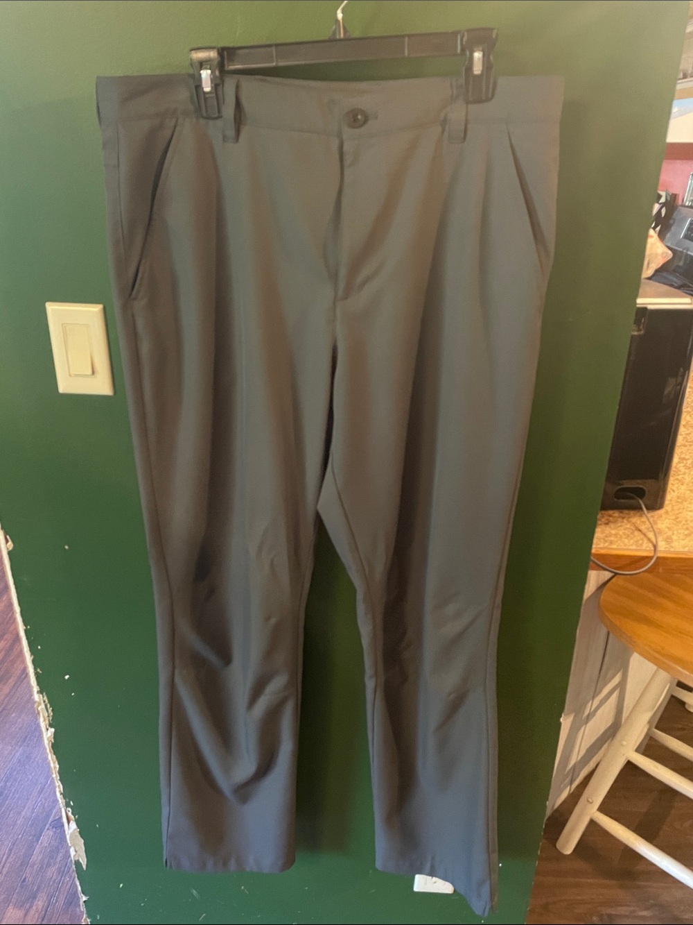 Izod Golf Men's Dark Gray Dress Pants - Tailored Straight 36x34